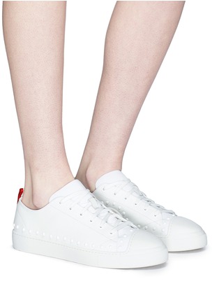 Figure View - Click To Enlarge - MONCLER - 'Linda' stud leather sneakers