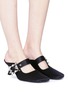 Figure View - Click To Enlarge - YUUL YIE - Faux pearl heel satin Mary Jane pumps