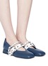 Figure View - Click To Enlarge - YUUL YIE - Colourblock eyelet strap leather Mary Jane pumps