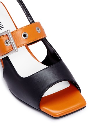 Detail View - Click To Enlarge - YUUL YIE - Colourblock eyelet strap leather slingback pumps