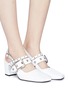 Figure View - Click To Enlarge - YUUL YIE - Eyelet double strap slingback pumps