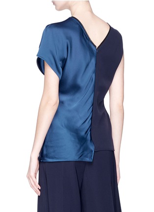 Back View - Click To Enlarge - ADEAM - Asymmetric satin panel crepe top