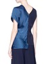 Back View - Click To Enlarge - ADEAM - Asymmetric satin panel crepe top