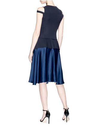 Figure View - Click To Enlarge - ADEAM - Twist scarf front crepe panel satin dress