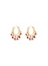 Main View - Click To Enlarge - ELIZABETH AND JAMES - 'Ansley' ruby fringe hoop earrings