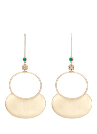 Main View - Click To Enlarge - ELIZABETH AND JAMES - 'Alana' agate topaz oval coin hoop drop earrings