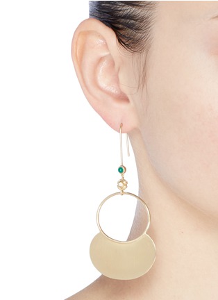 Figure View - Click To Enlarge - ELIZABETH AND JAMES - 'Alana' agate topaz oval coin hoop drop earrings