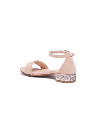 Figure View - Click To Enlarge - STUART WEITZMAN - 'Penelope' glitter heel ankle strap kids sandals