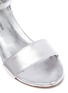 Detail View - Click To Enlarge - STUART WEITZMAN - 'Penelope' glitter heel ankle strap metallic kids sandals