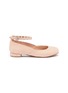Main View - Click To Enlarge - STUART WEITZMAN - 'Miss Pearl' ankle strap kids ballerina flats