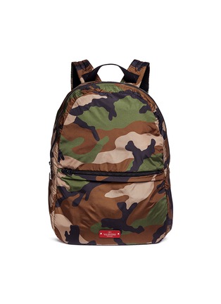 Main View - Click To Enlarge - VALENTINO GARAVANI - Packable rockstud camouflage print backpack