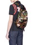 Figure View - Click To Enlarge - VALENTINO GARAVANI - Packable rockstud camouflage print backpack
