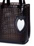 Detail View - Click To Enlarge - ALAÏA - Mini floral lasercut leather tote