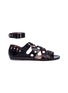 Main View - Click To Enlarge - ALAÏA - Detachable ankle strap lasercut leather sandals