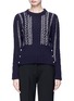 Main View - Click To Enlarge - THOM BROWNE  - Beaded Merino wool Aran cable knit sweater