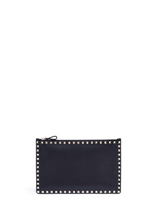 Main View - Click To Enlarge - VALENTINO GARAVANI - 'Free Rockstud' large flat leather pouch