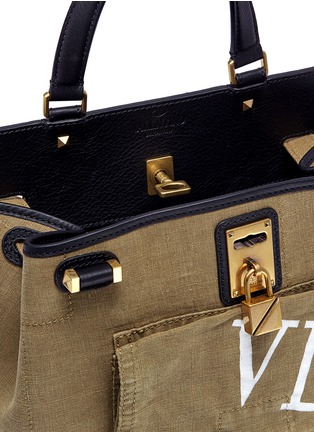 Detail View - Click To Enlarge - VALENTINO GARAVANI - 'Joylock' logo print canvas and leather bag