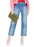 Figure View - Click To Enlarge - VALENTINO GARAVANI - 'Free Rockstud' large flat leather pouch