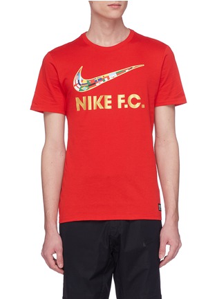 Main View - Click To Enlarge - NIKE - Nike F.C. flag swoosh logo print T-shirt