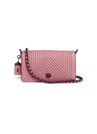 Main View - Click To Enlarge - COACH - 'Dinky' rivet quilted leather crossbody bag
