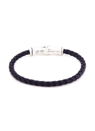 Figure View - Click To Enlarge - JOHN HARDY - Braided leather bamboo silver bracelet