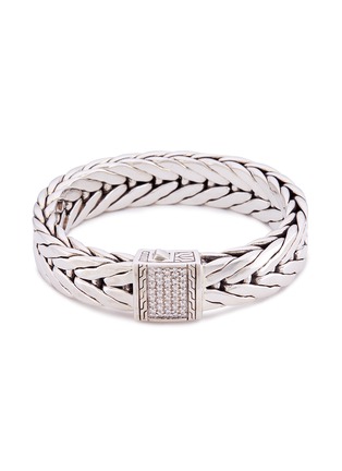 Main View - Click To Enlarge - JOHN HARDY - Diamond silver medium weave effect link chain bracelet