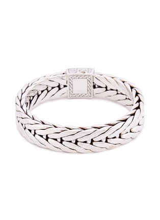 Figure View - Click To Enlarge - JOHN HARDY - Diamond silver medium weave effect link chain bracelet