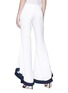 Back View - Click To Enlarge - GALVAN LONDON - 'Sierra' contrast cuff crepe flared pants
