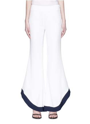 Main View - Click To Enlarge - GALVAN LONDON - 'Sierra' contrast cuff crepe flared pants