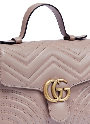 Detail View - Click To Enlarge - GUCCI - 'GG Marmont' small matelassé leather top handle bag