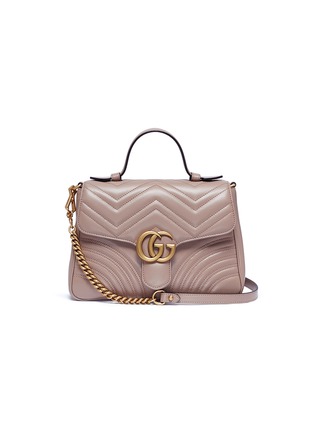Main View - Click To Enlarge - GUCCI - 'GG Marmont' small matelassé leather top handle bag