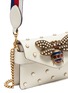 Detail View - Click To Enlarge - GUCCI - 'Broadway' jewelled bee glass pearl crossbody clutch