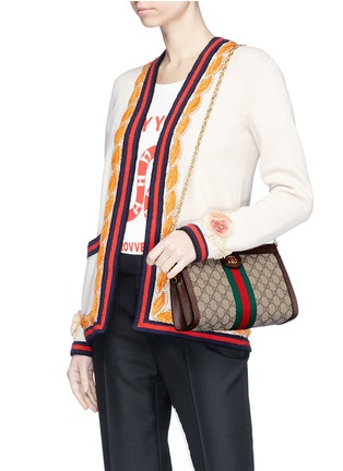 Figure View - Click To Enlarge - GUCCI - 'Ophidia GG' small canvas crossbody bag