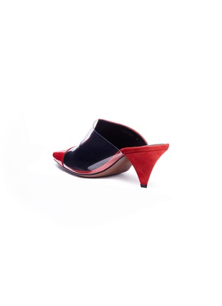Detail View - Click To Enlarge - NEOUS - 'Psycho' cone heel clear pvc and suede mules