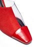 Detail View - Click To Enlarge - NEOUS - 'Psycho' cone heel clear pvc and suede mules