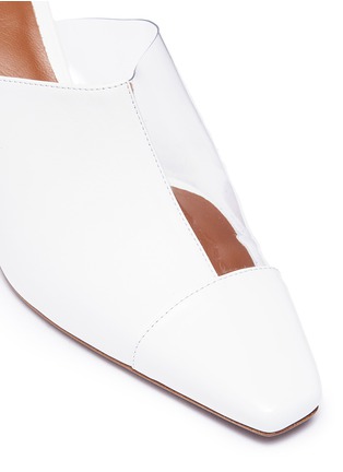 Detail View - Click To Enlarge - NEOUS - 'Psycho' cone heel clear pvc and leather mules