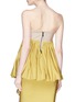 Back View - Click To Enlarge - MATICEVSKI - 'Enlighten' colourblock ruched taffeta strapless flared top