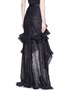 Back View - Click To Enlarge - MATICEVSKI - Floral embroidered ruffle train skirt
