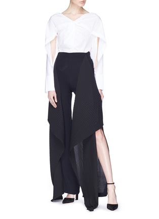 Figure View - Click To Enlarge - MATICEVSKI - 'Fenzy' pleated ruffle wide leg pants