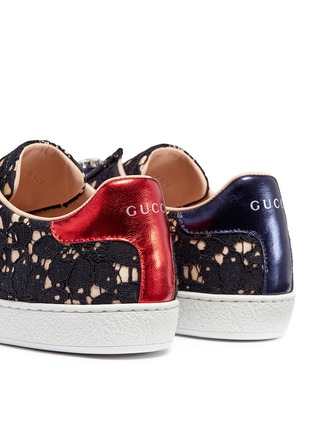  - GUCCI - 'Ace' Sylvie bow guipure lace slip-on sneakers
