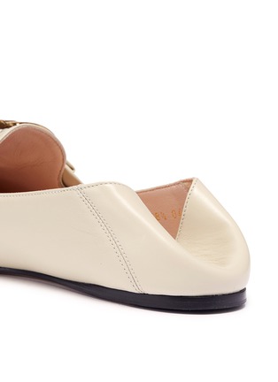  - GUCCI - Bee pearl embellished leather step-in ballet flats
