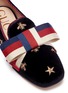 Detail View - Click To Enlarge - GUCCI - Sylvie bow embroidered velvet loafers