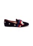Main View - Click To Enlarge - GUCCI - Sylvie bow embroidered velvet loafers
