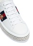 Detail View - Click To Enlarge - GUCCI - 'Ace' bee embroidered leather Swarovski crystal platform sneakers