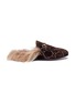 Main View - Click To Enlarge - GUCCI - 'Princetown' GG embroidered lamb fur velvet slide loafers