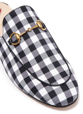 Detail View - Click To Enlarge - GUCCI - 'Princetown' gingham print slides