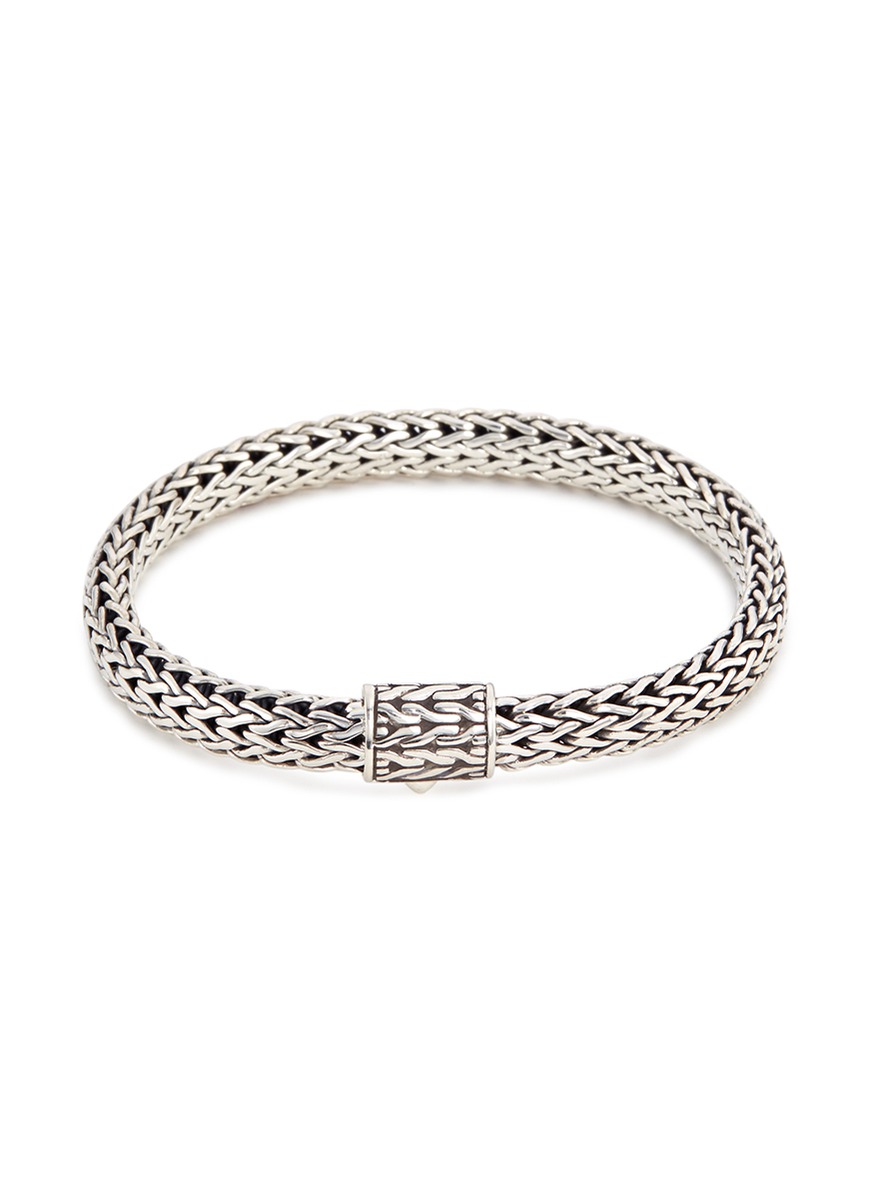 Silver woven chain bracelet