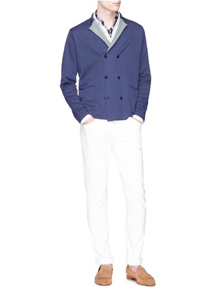 Figure View - Click To Enlarge - TOMORROWLAND - Contrast lapel knit soft blazer
