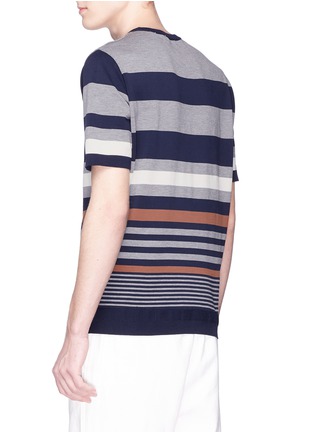 Back View - Click To Enlarge - TOMORROWLAND - Mix stripe cotton knit T-shirt
