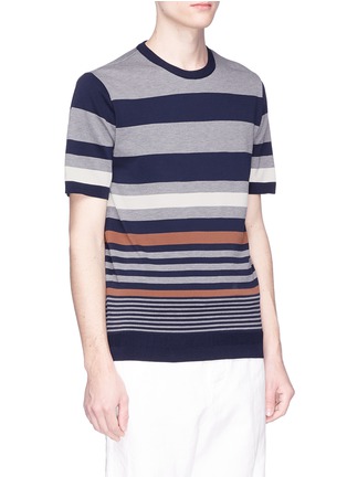 Front View - Click To Enlarge - TOMORROWLAND - Mix stripe cotton knit T-shirt